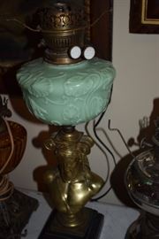 Gorgeous and Rare Banquet Lamp It's Beauty Speaks for Itself!!! With Greek Bust Base 