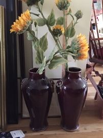 Matching Vases with Sunflowers.