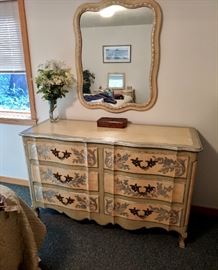 Dresser, part of the Elegant French Provincial Bedroom Set.  Luxury at its finest.  Take a peek at all the photos of this large bedroom set. John Widdicomb Furniture