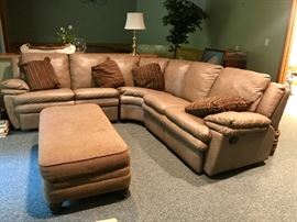 Tan Leather Sectional Sofa