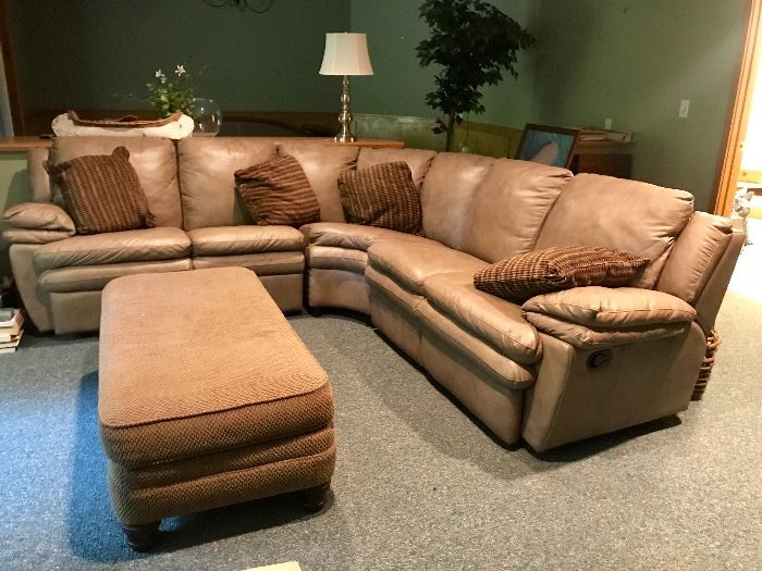 Tan Leather Sectional Sofa