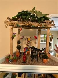 Retired American Girl Mini Illuma Room.  Patio Garden on Loft Top