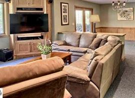 Tan Leather Sectional Sofa. TV not avail