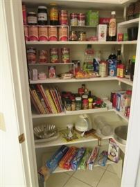Loaded Pantry with Food Products, Spices and Papergoods