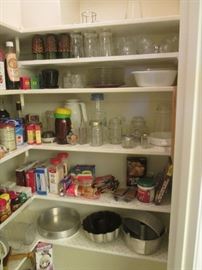 Assorted Glassware, Jars and Baking Goods