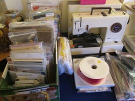 Vintage "Pfaff" Sewing Machine #1209, Synchromatic, German made. + Sewing Notions