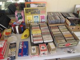 Cassettes, CD's, VHS's, Games, Cards