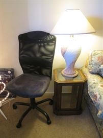 End Table and Table Lamp. Secretarial Chair