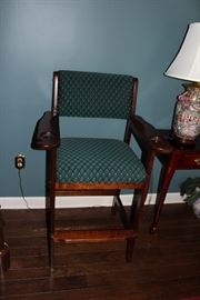 TWO BILLIARD CHAIRS