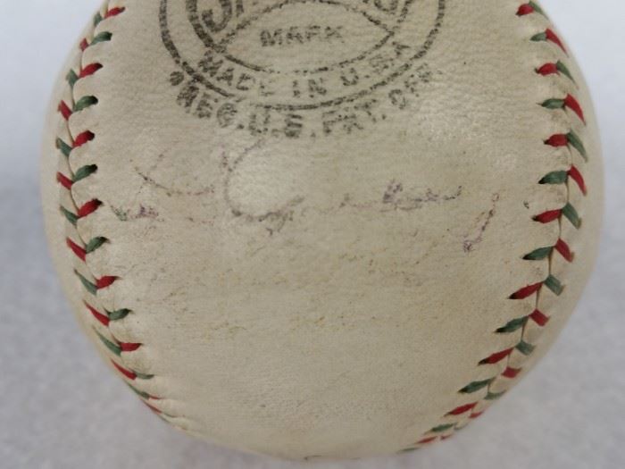Babe Ruth, Lou Gehrig 1928 Yankees World Championship Autographed Baseball (JSA COA)
