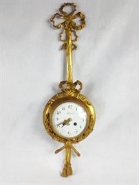 Antique Tiffany & Co. French Gild Bronz Ribbon & Oak Swag Cartel Wall Clock
