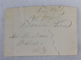 Franklin Pierce Hand-Written and Hand-Signed Note
