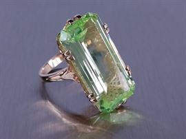 Rare Neon Tourmaline Estate Ring in Solid Yellow Gold
