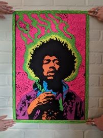 Vintage Jimi Hendrix blacklight poster