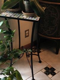 Tile top plant stand