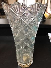Heavy vintage crystal vase.