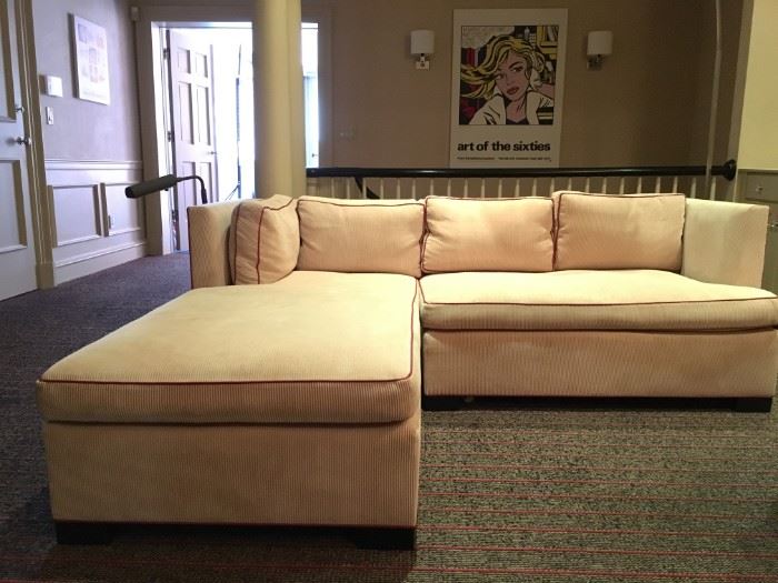 35) Corduroy Sectional 