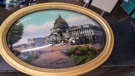 Amazing reverse painted  historical picture 