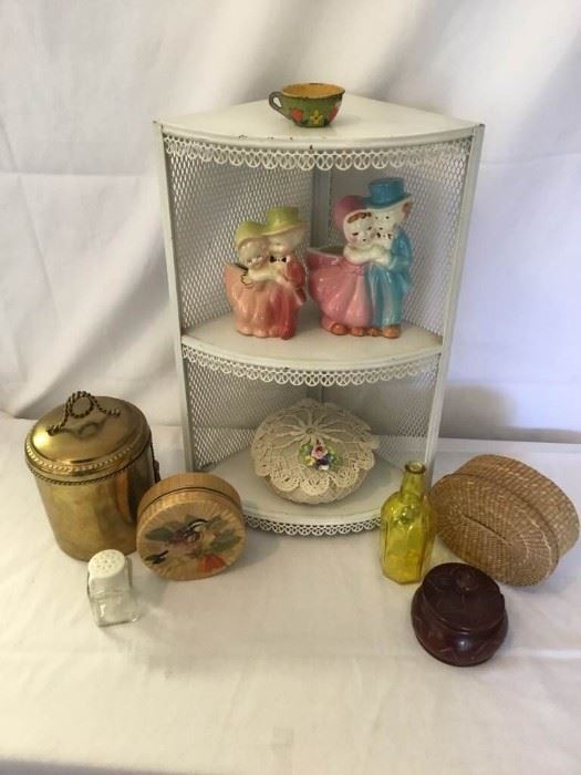 Corner Shelf with Decorative Items