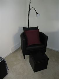 Chair and ottoman, Floor Lamp