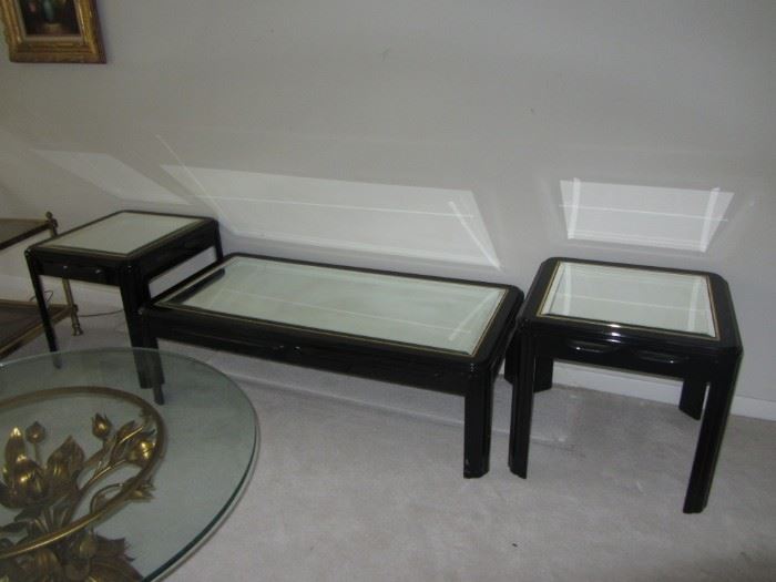 Black Lacquer Coffee and End Tables