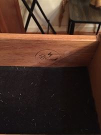 Drexel stamp in the drawer