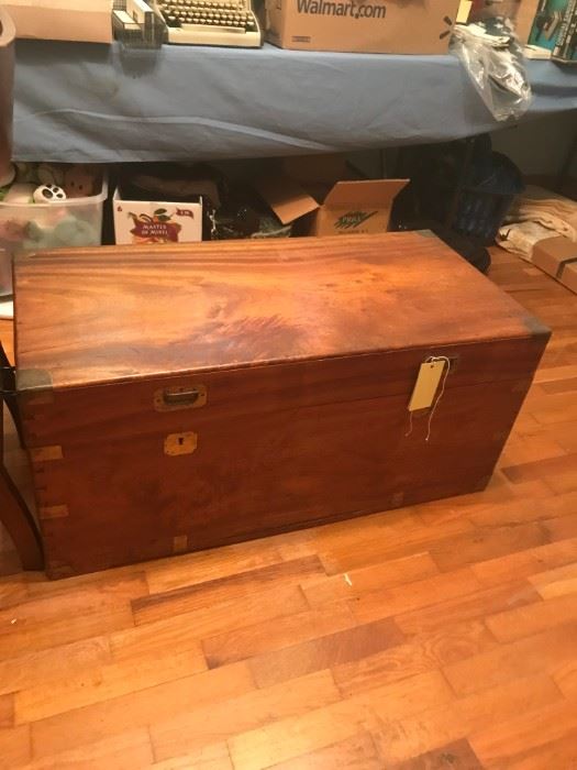 #3	wood trunk with inset brass pulls  NC	 $100.00 

