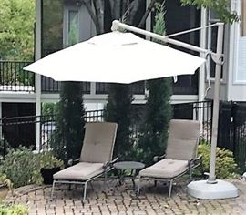 Patio Umbrella and Lounges