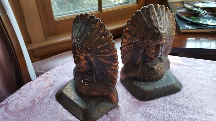 Indian head bookends