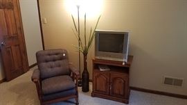 Reclining chair, TV stand and TV