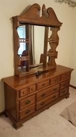 Hamilton Furniture dresser with hutch and matching nightstand