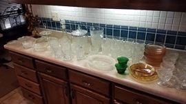 Large selection of vintage cut glass dishes