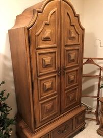 Mid Century Chest Armoire and Valet