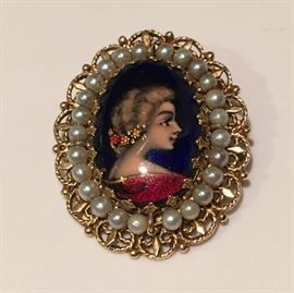 Antique French enamel pin