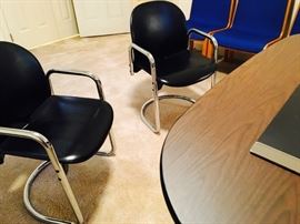 Mid C, B&B Italia, chrome/leather chairs
