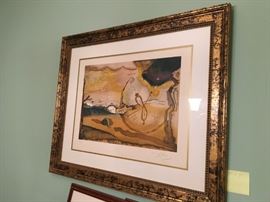 Large Salvadore Dail Lithograph, signed and dated, nicely framed and matted
