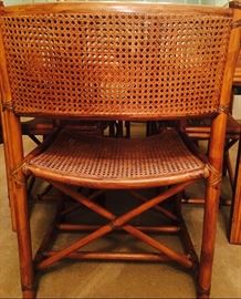 Luxury Brand "McGuire"  set of 8 rattan, bamboo and leather chairs