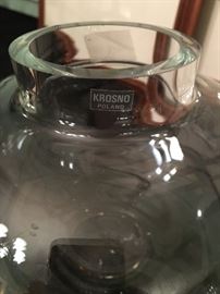 A pair of MCM, Krosno, heavy leaded crystal vases