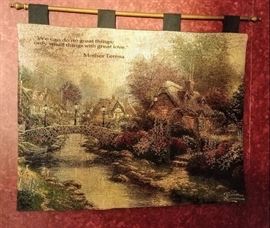 Mother Teresa quote on Thomas Kinkade tapestry -- SITTING ROOM