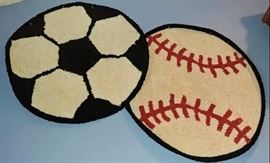 soccer & baseball rugs  -- BLUE BEDROOM