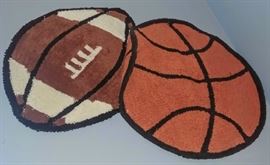 football & basketball rugs  -- BLUE BEDROOM