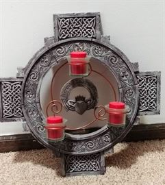 Celtic candle holder -- WHITE BEDROOM