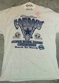 autographed Dallas Cowboys Super Bow XXXIII Championship t-shirt -- WHITE BEDROOM