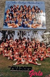 autographed Dallas Cowboys Cheerleaders & Charger Girls posters -- WHITE BEDROOM