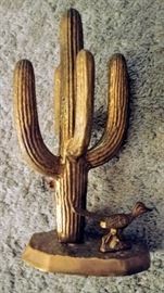 brass cactus & roadrunner -- WHITE BEDROOM