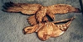 eagle & American flag wall hanger  -- WHITE BEDROOM