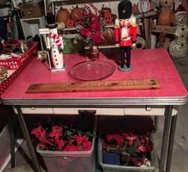 1960s red top extendable table  -- GARAGE