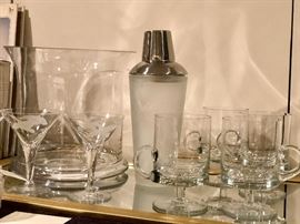 Grey Goose martini shaker and martini glasses