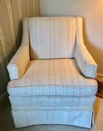Ivory arm chair. Professionally upholstered. 1 of 2.