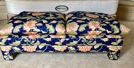 Custom upholstered, down filled, double ottoman.  This stunning piece would fit easily in any room throughout the house.